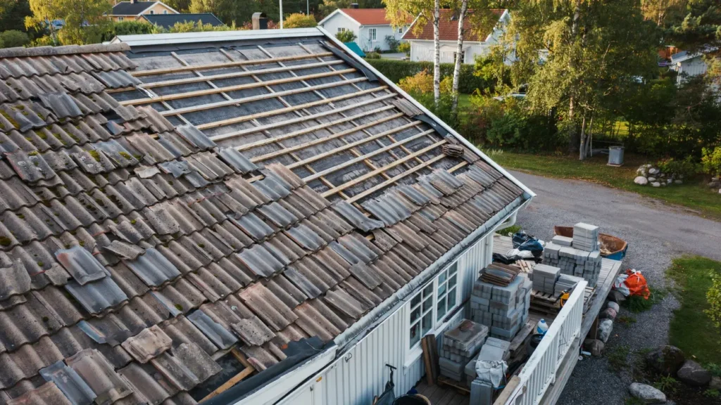 takoml ggning av betongpannetak p villa i tappstr m eker